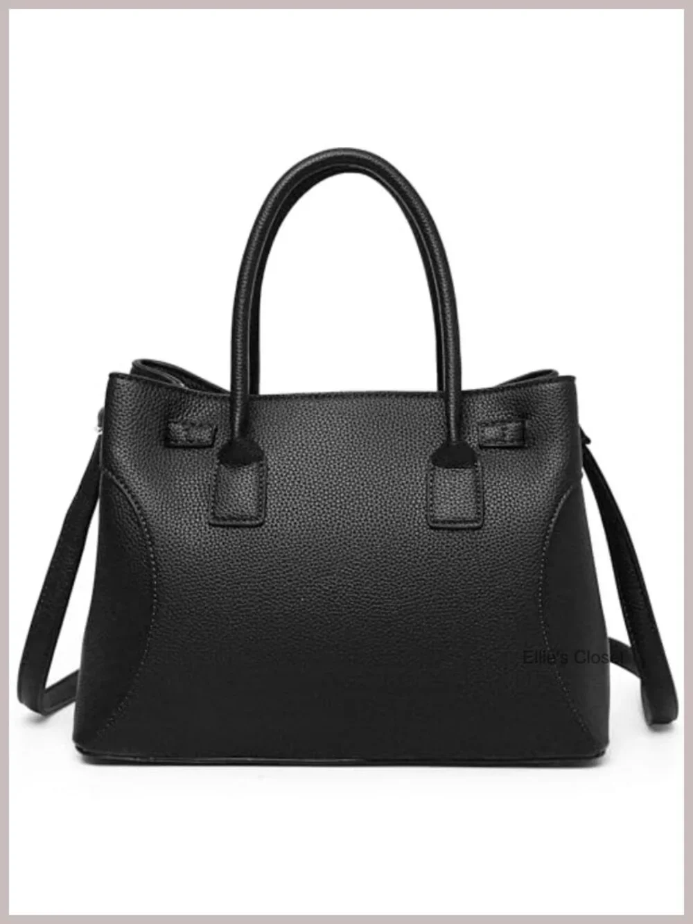 Women's Medium Work Satchel Tote Vegan Leather Shoulder Handbag Twist Lock